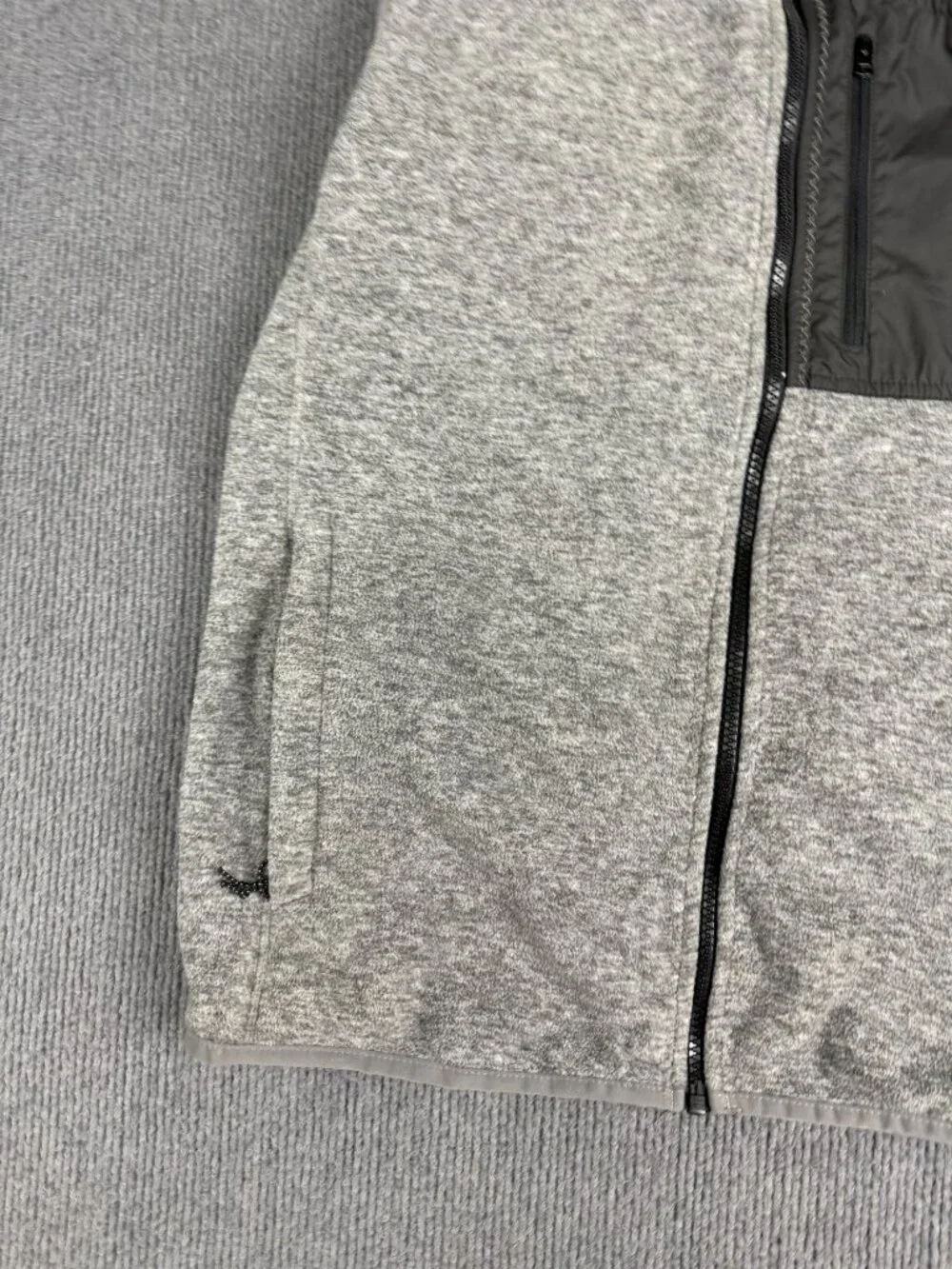 Lands End Mens Gray Full-Zip Fleece Vest With Chest Pocket M 38-40
